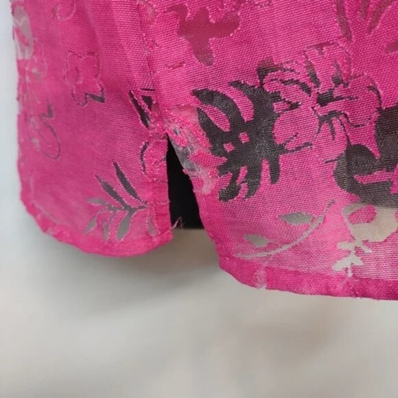 Salon Studio 2 Pieces Set Pink Abstract Floral Button Down Top Blouse Size M - Picture 9 of 13